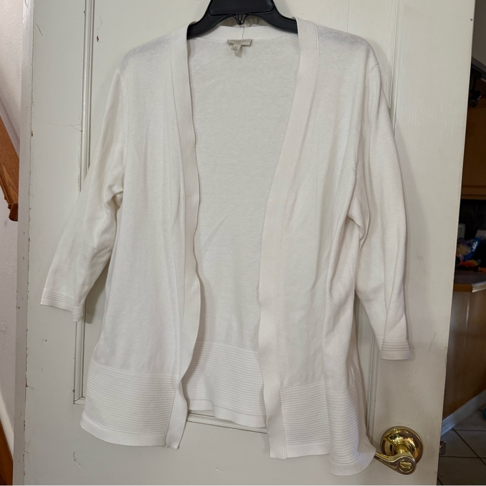 Talbots White Knit Cardigan